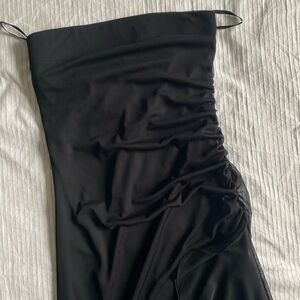 La Chateau Black Ruched Dress
